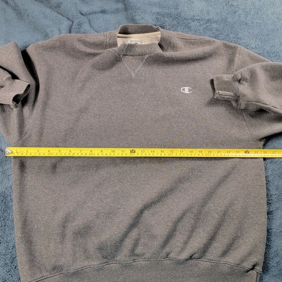 Champion Mens Large Gray Pullover Sweater Long Sleeve Casual Winter Warm - Picture 7 of 10